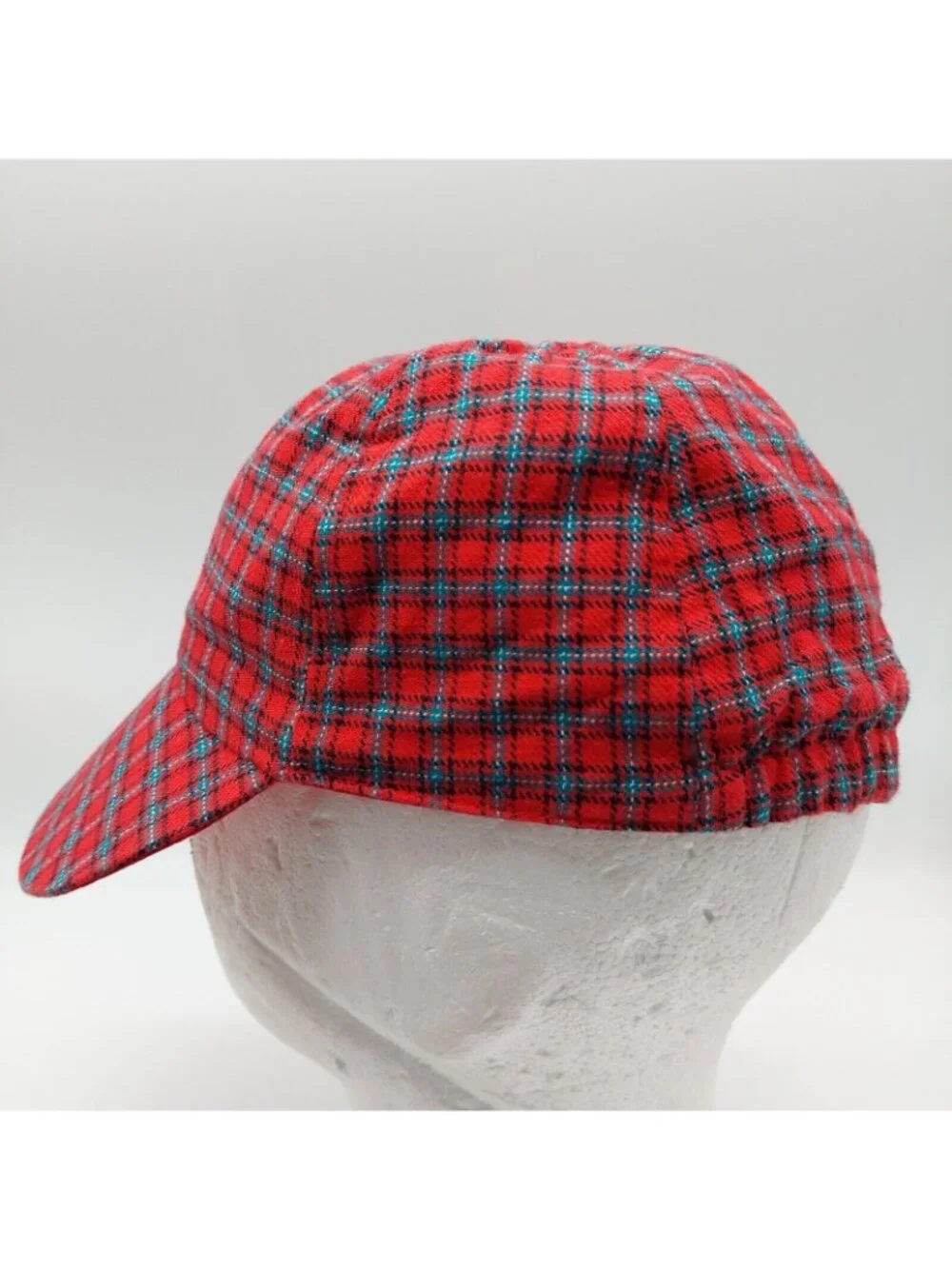Gymboree Baseball Hat Red Plaid Reversible Fireman Dog Patch Size L / XL